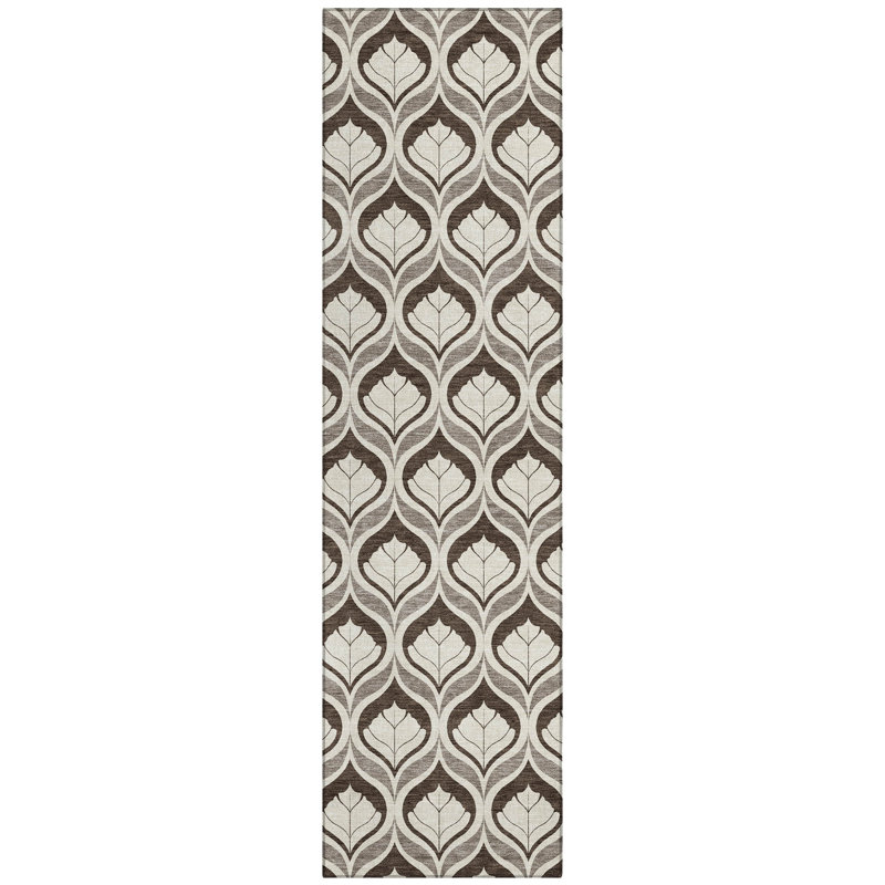 Machine Washable Indoor/Outdoor Jourdan ACN2379 Geometric Rug, Runner 2'3" x 7'6"