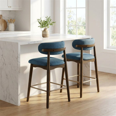 Set of 3 Mid-Century Counter Height Bar Stools