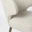 Chaise à oreilles ivoire et brune Mid Century