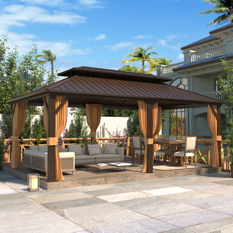 EROMMY 20 Ft. W x 12 Ft. D Aluminum Patio Gazebo