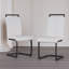 Chaises de salle à manger modernes, chaise d'appoint rembourrée en similicuir à dossier haut en polyuréthane avec pieds en forme de C.-379342300-379342301