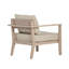 Méridienne d'extérieur Ladaris en bois d'eucalyptus brossé naturel avec coussins
