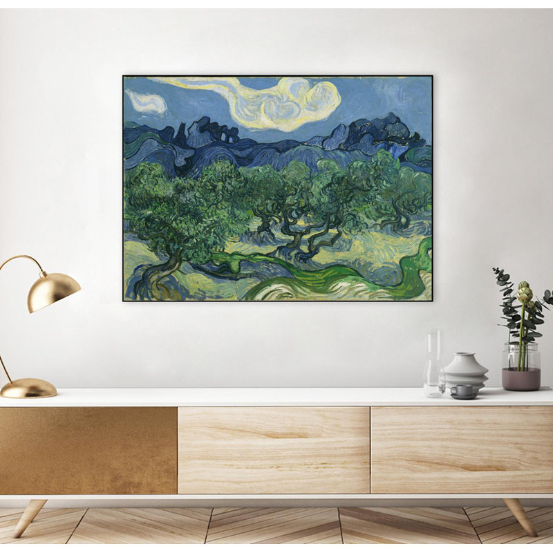 Olive Trees par Vincent Van Gogh - reproduction sur toile flottante, H 18 po x l 24 po