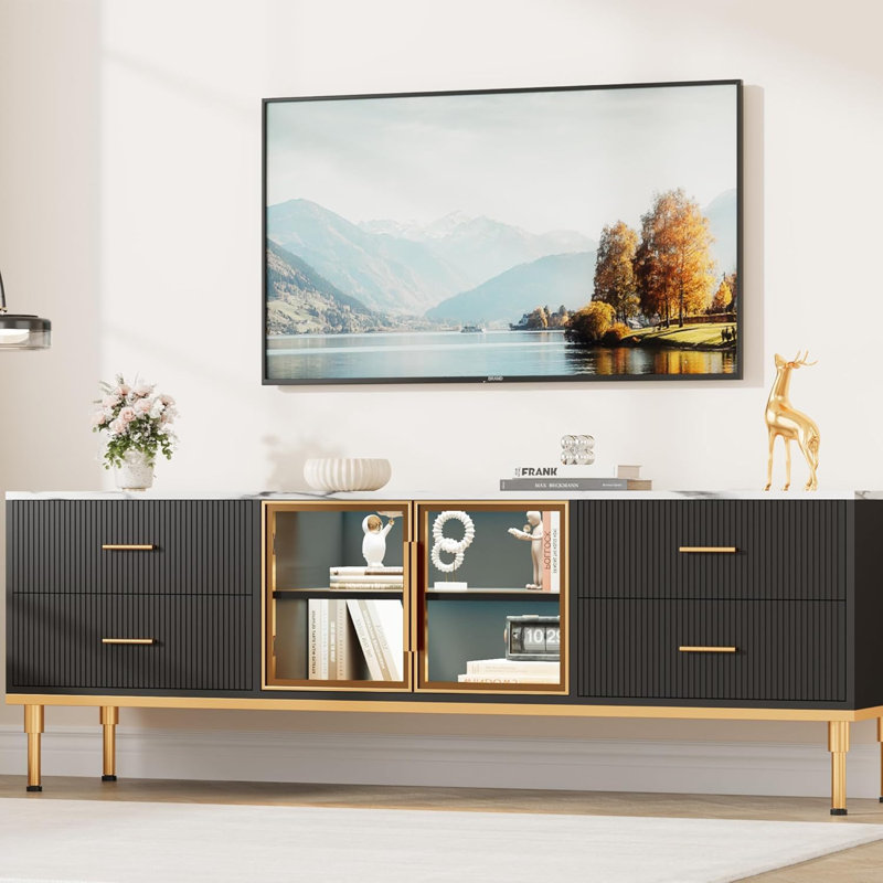 Unfinished TV Stand for TVs up to 70", Black