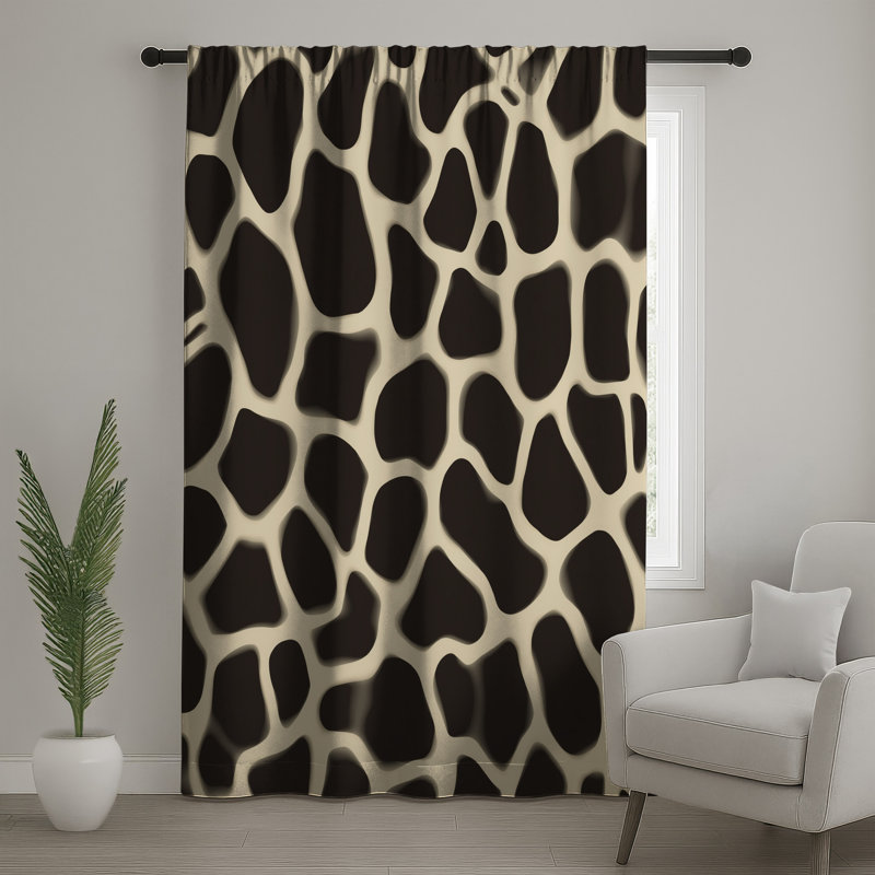 Rideaux à motif de peau de girafe, voilages et voilages à motif animal - 1 panneau, 50 po x 80 po - 1 panneau, Transparent
