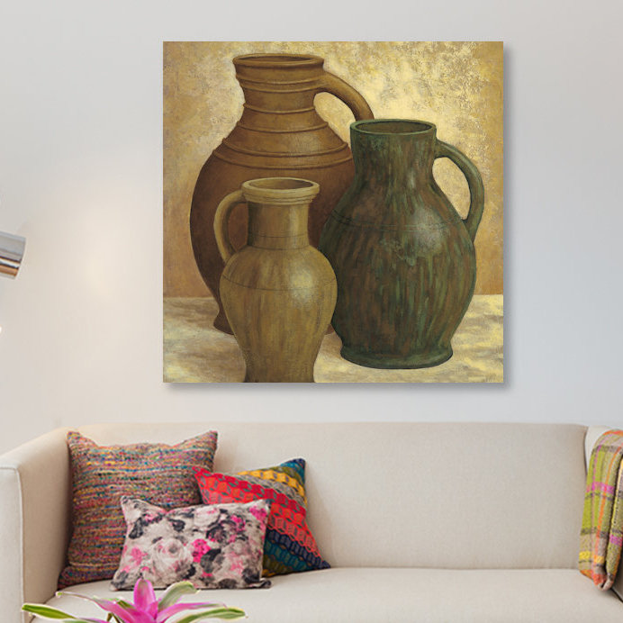 « vasi di terre cuite », reproduction d’art sur toile, H 37 po x l 37 po x P 1,5 po