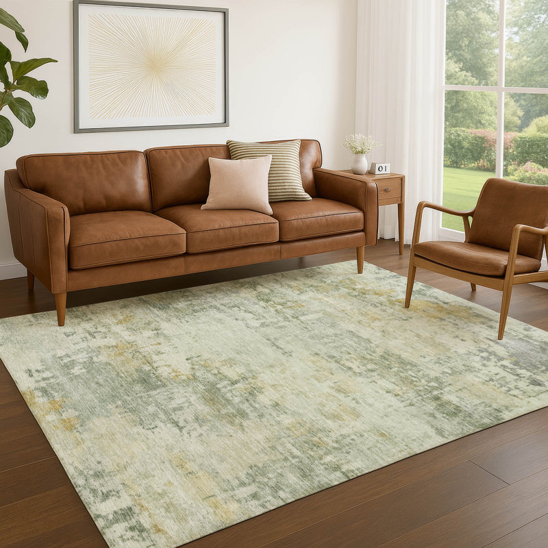 Machine Washable Indoor/Outdoor Mainor ACN2371 Abstract Rug, Rectangle 10' x 14'
