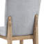 Chaises de salle à manger sans accoudoirs en lin gris et chêne de 19 po de profondeur, assise de 16 po de profondeur, dossier rembourré, parfait pour la cuisine