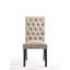 Ensemble de 2 chaises d'appoint Morland en lin brun clair et finition noire rétro