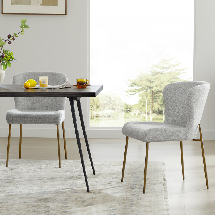 Ayjai Upholstered Full Back Side Chair in Gray