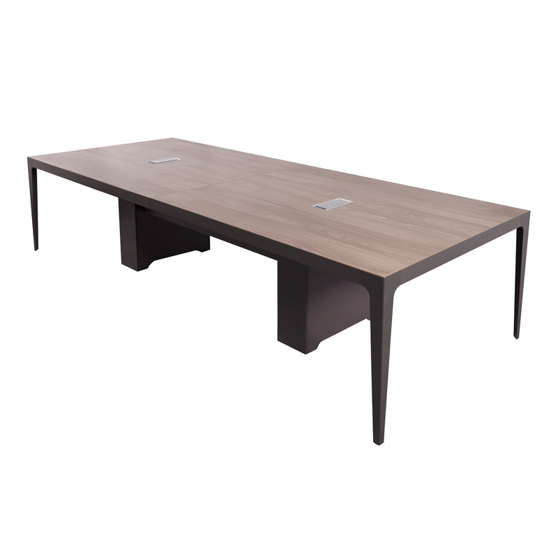 Table de réunion avec chaises de bureau pour 6 personnes Eaen (orme), H 29,5 po x L 118,1 po x l 47,2 po, Orme