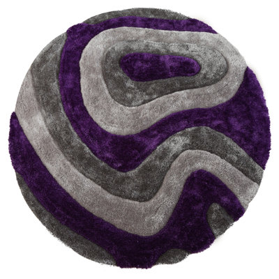 Thionville Shag Purple/Grey Shag Area Rug