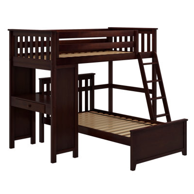 Amberlin Twin Over Twin Solid Wood L-Shaped Bunk Bed with Built-in-Desk by Sand & Stable Baby & Kids -  Maxwood Furniture, 71-911-005