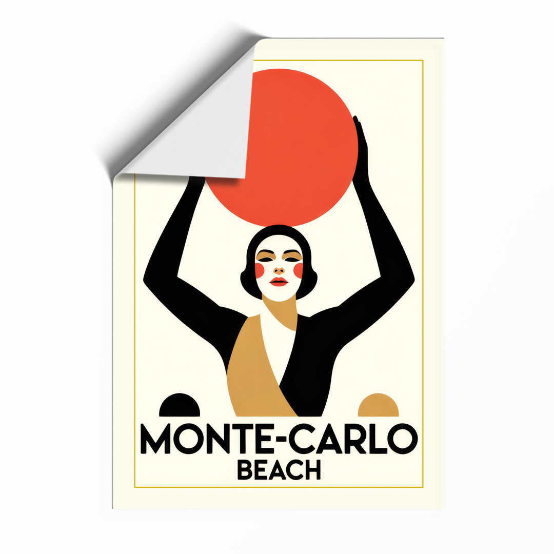 Monte-Carlo Beach Art Deco - Framed Print
