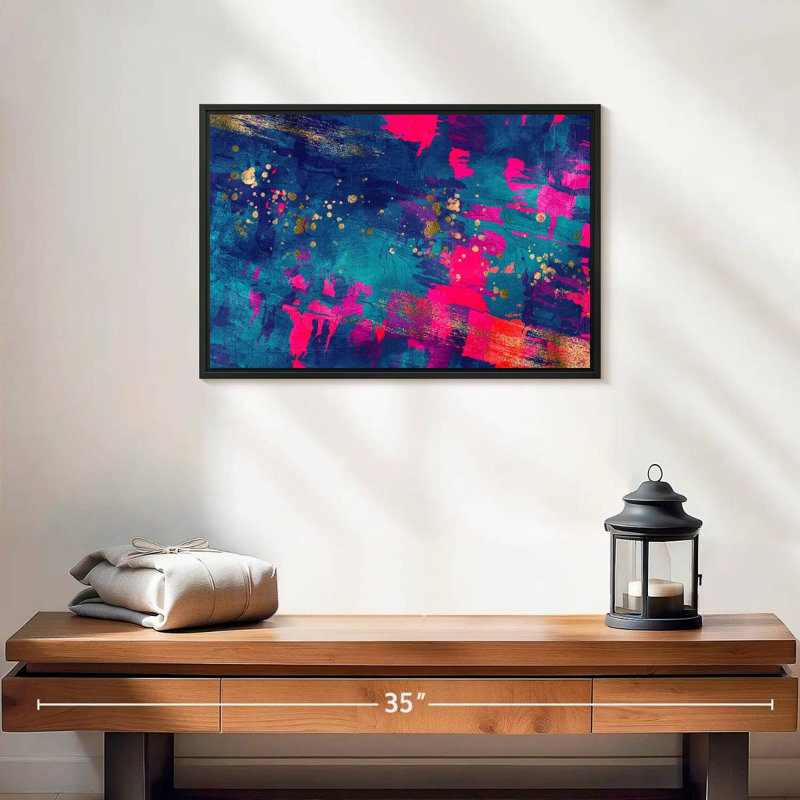 Avery Blue Magenta Abstract, 13" H x 19" W