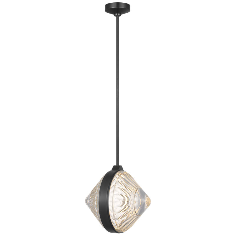 Waterford Copper Coast 15" Pendant with Olive Cut Clear Crystal, Bronze