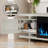 69"Media Console For TVs Up To 80" With Electric Fireplace, Large TV Stand with Led Light-1314373311