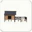 Niche pour chien en bois avec porche