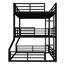 Lit superposé triple en métal noir, double / double au-dessus de grand lit, coffre-fort et bruit - pour les chambres familiales-909403465