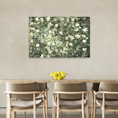 Fleurs de forêt abstraites, art contemporain mural, forêt de rêve rêveuse