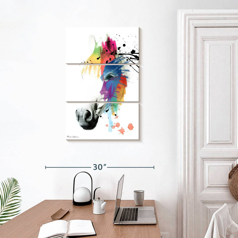 Portrait de cheval Brampt abstrait, H 32 po x l 20 po