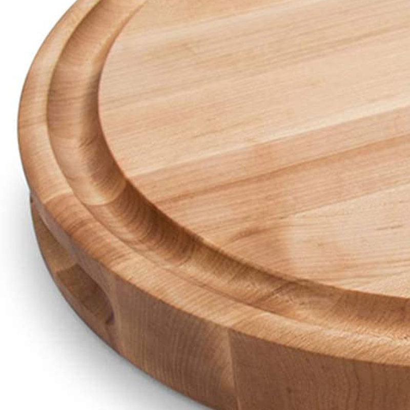 Maple Wood Round Cutting Board with Juice Groove, 15" Diameter