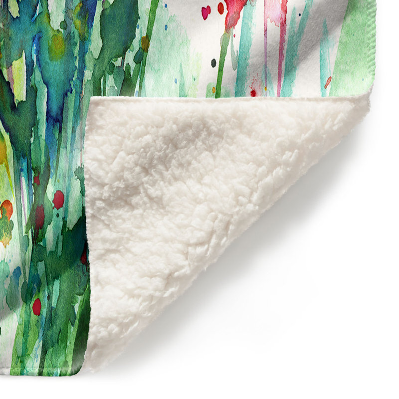 Couverture sherpa doux de la fleur de 08, l 51 po x L 60 po