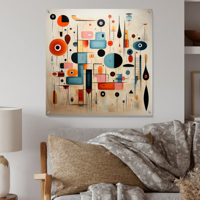 Décoration murale en acrylique rose Mid-Century Whimsical Wonders III - abstrait Mid-Century