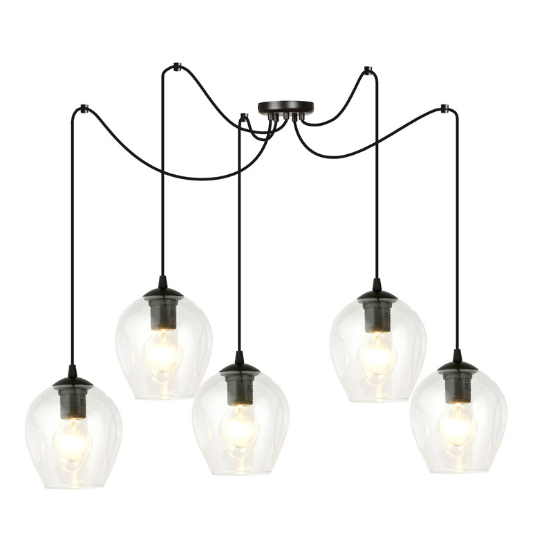 Cadge 5 - Light Black Cluster Pendant, Transparent