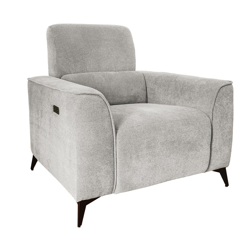 Fauteuil inclinable électrique moderne avec repose-pieds réglable gris l 39,5 po Jastin, Gris moyen