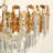 21.65" 8-Light Gold Glam Tiered Crystal Chandelier with Clear & Amber Shades