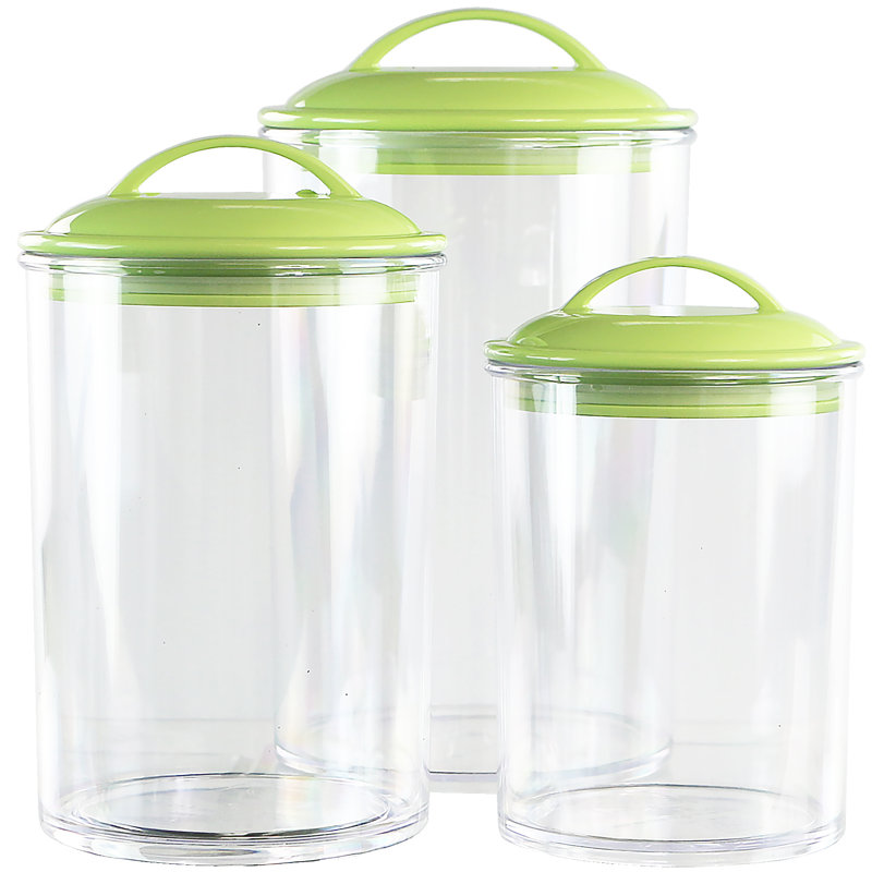 Ensemble de 3 contenants de rangement en acrylique Calypso Basics par Reston Lloyd, Lime