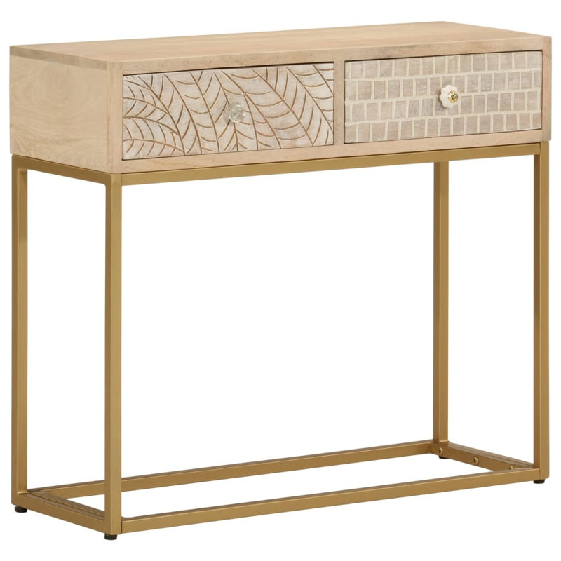 Krystal 90cm Solid Wood Top Console Table