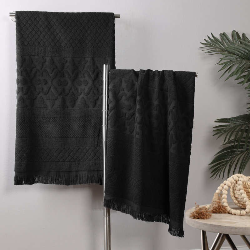 Serviette de bain Rolla, Noir, noir, noir, noir, Draps de bain - paquet de 2