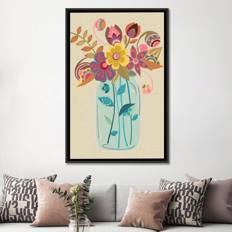 Mason Jar, impression sur toile tendue, H 60 po x l 40po x P 1,5 po, Toile tendue