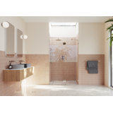 Halo 49.75 in. x 78 in. Frameless Glass Hinge Shower Door