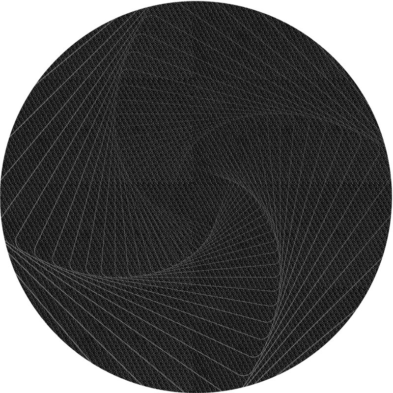 Tapis gris / noir à motif géométrique Shirleen, Carré 3 pi