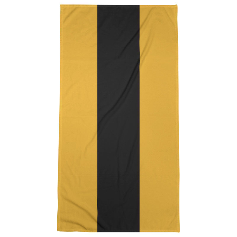 Lightweight Bath Towel, Gold/Black/Gold, Microfiber