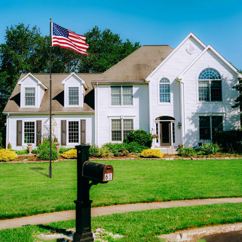 25 Ft. Aluminum Telescoping Flagpole With U.S. Flag And Handcrafted Golden Top Finial