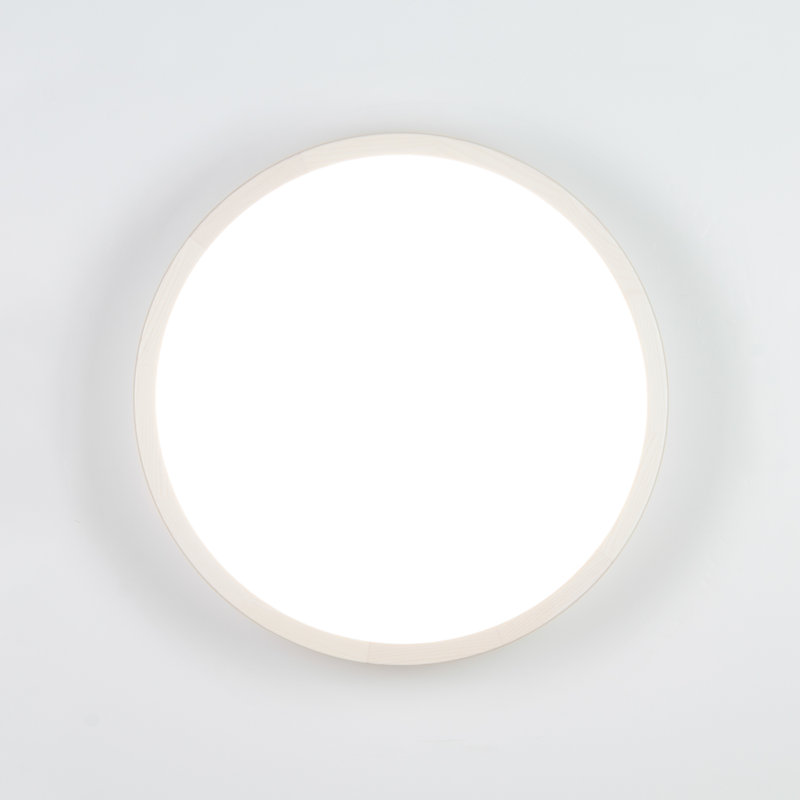 Demitra Glass Flush Mount, White Beech, 8cm H x 47.5cm W x 47.5cm D