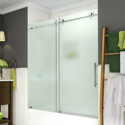 Porte de baignoire coulissante simple sans cadre l 29,5 "x H 60" Coraline