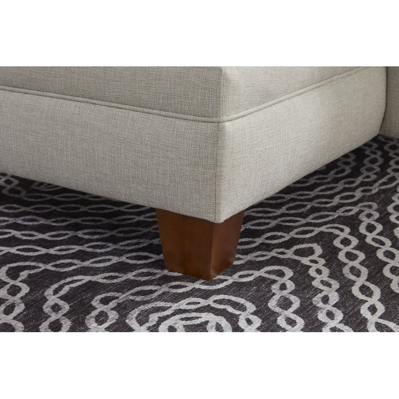 Upholstered Chaise Lounge, Capri, Dark Walnut