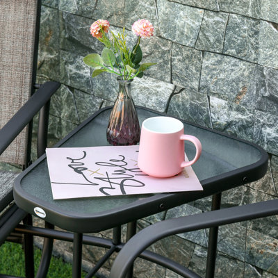 Balancelles d'extérieur avec table basse, balançoire de patio à 2 places avec toile respirante pour la cour, le jardin et le porche (chaise berçante)