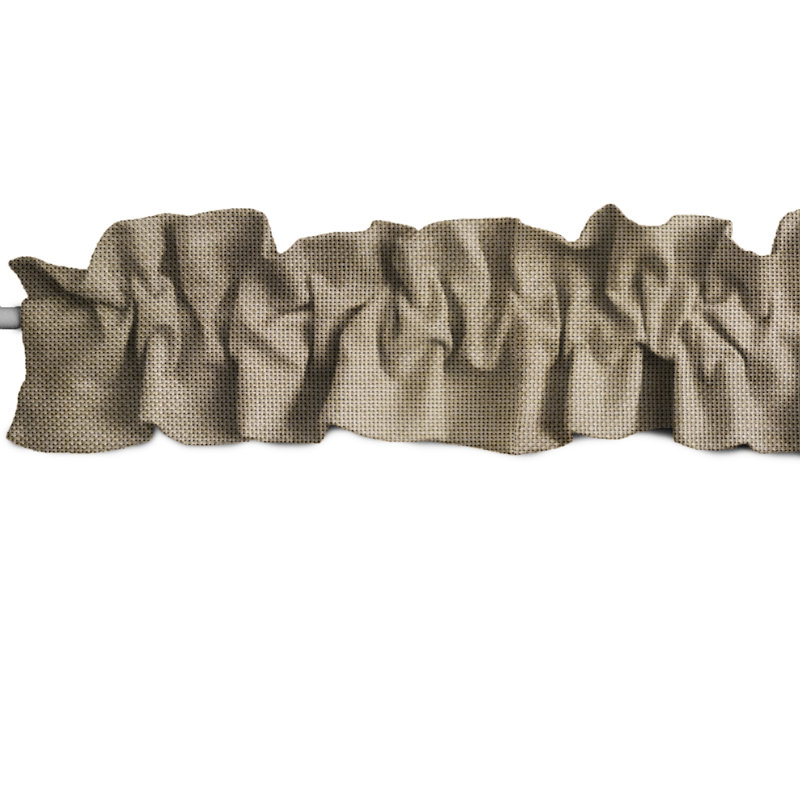 Ruffled Window Valance, 120" W x 9" L, Wheat