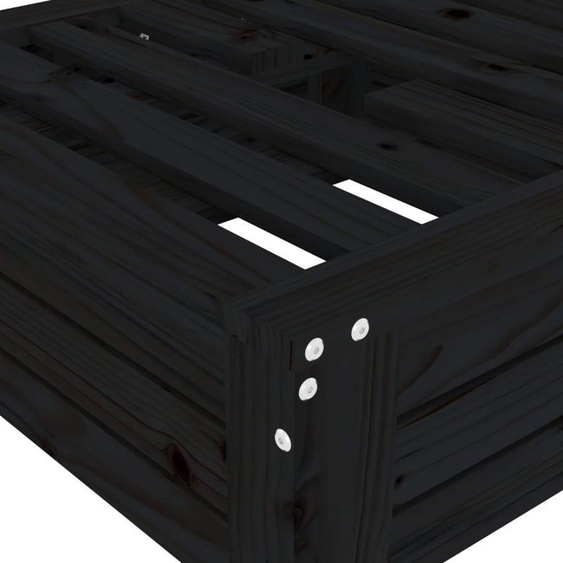 Parasol Base Cover Solid Wood Pine, Black