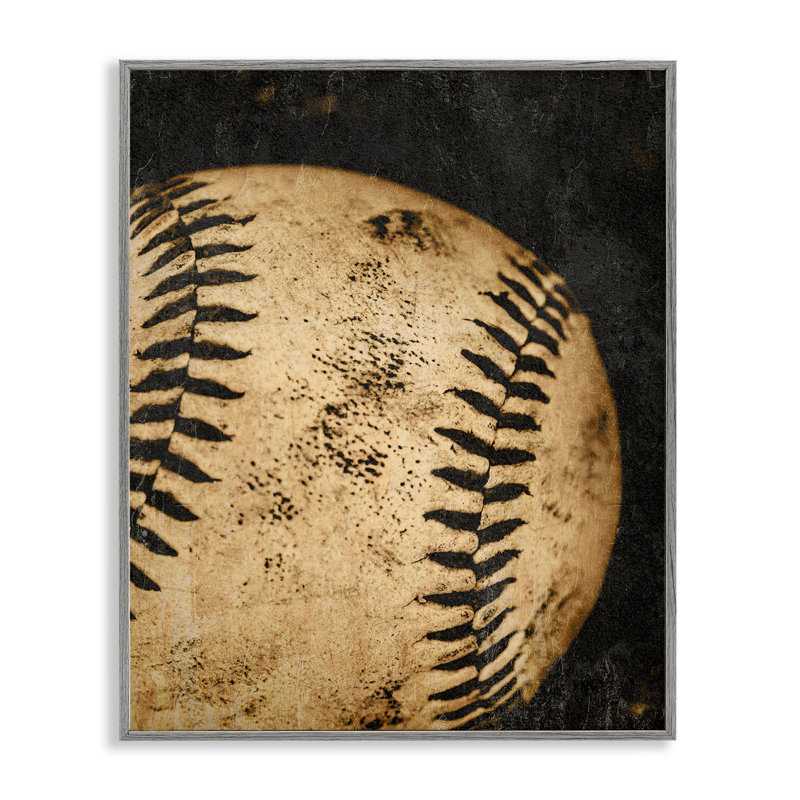 Giclée encadrée de baseball rétro, design par Kim Allen, H 30 po x l 24 po, Estampe numérique Farmhouse
