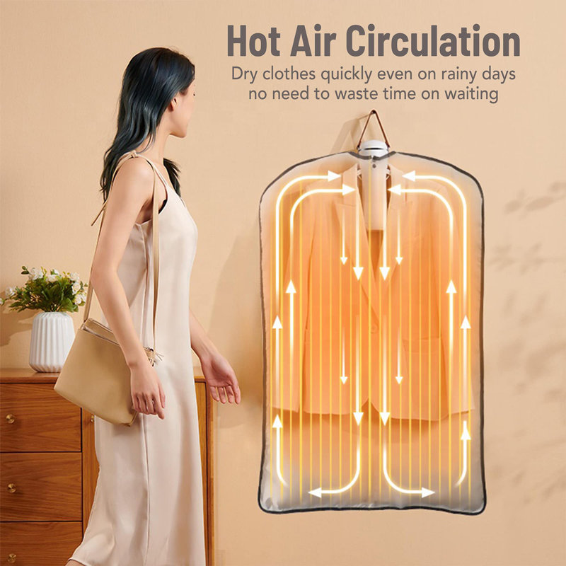 Compact White Electric Portable Dryer with Foldable Drying Rack