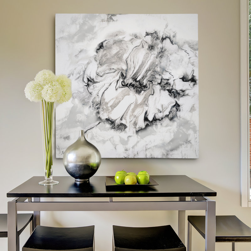 « marble fleur i », peinture, H 40 po x l 40 po x P 1,5 po, Toile tendue