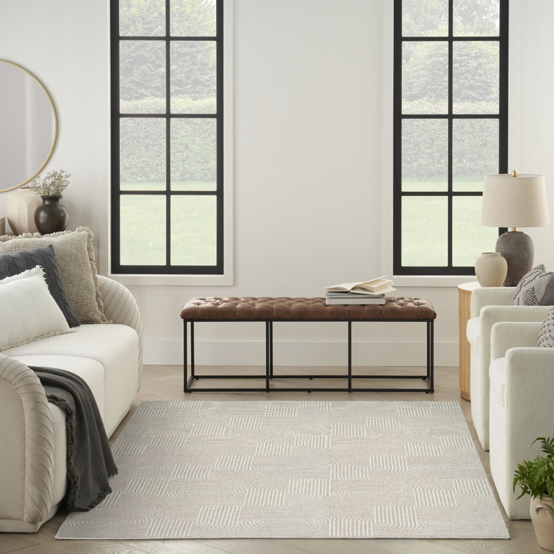 Coedy Beige Ivory Modern Indoor Rug, Rectangle 10' x 14'