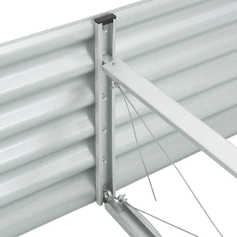 Bery Outdoor Veg Garden Raised Bed, Galvanized Steel, 158 Inch, Silver